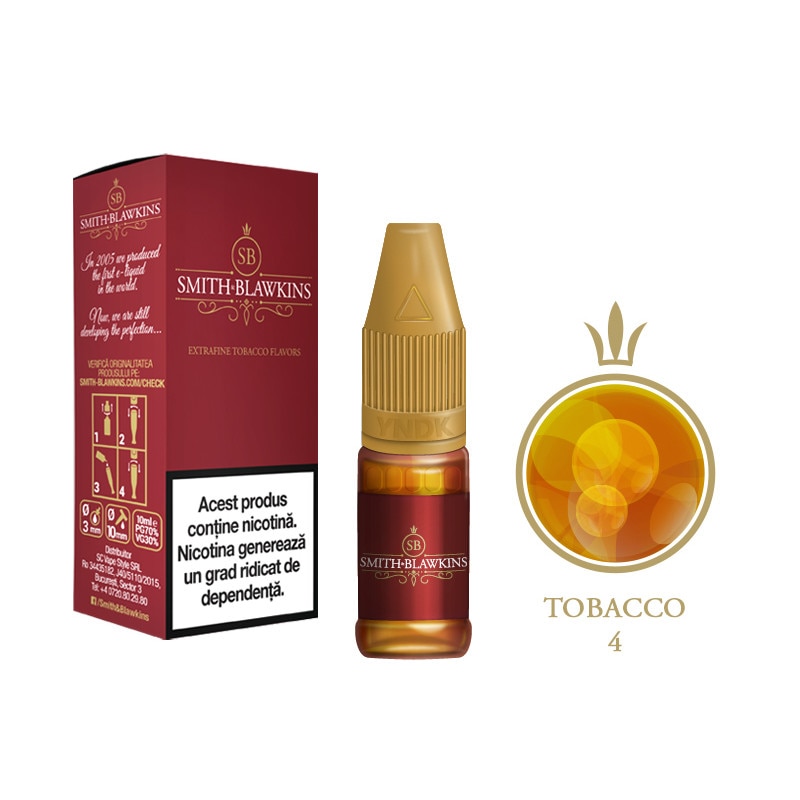 Lichid Tigara Electronica Tobacco 4 / Smith&Blawkins Red - 10ml 0 mg/Nicotina