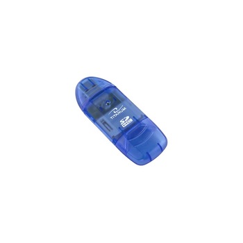 Cititor de card Titanium SDHC/MiniSDHC/MicroSDHC/RS/MM, USB 2.0, Albastru Cititor de card Titanium SDHC/MiniSDHC/MicroSDHC/RS/MM, USB 2.0, Albastru