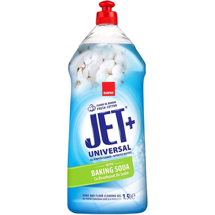 Препарат Sano Jet Gel, За почистване на къщата и подовете 1.5 л, Цвят на памук