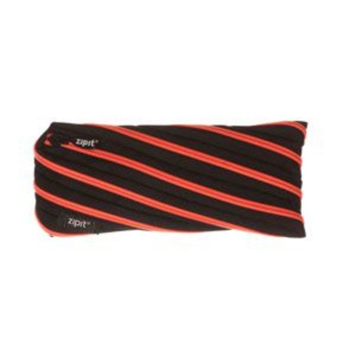 Cipzáras tolltartó, ZIP..IT Glowy Twister - fekete, narancssárga fogakkal