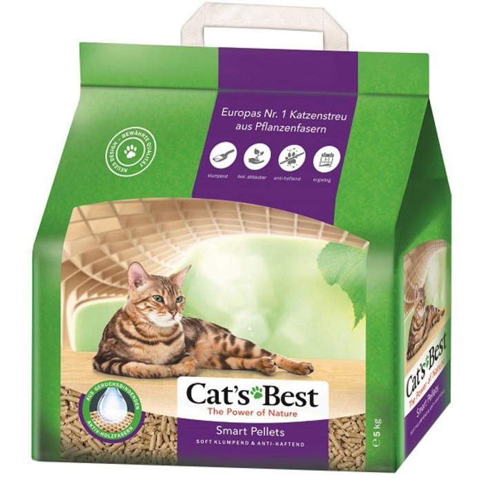 Asternut igienic pentru pisici Cat's Best Smart Pellets, 5L, 2.5Kg
