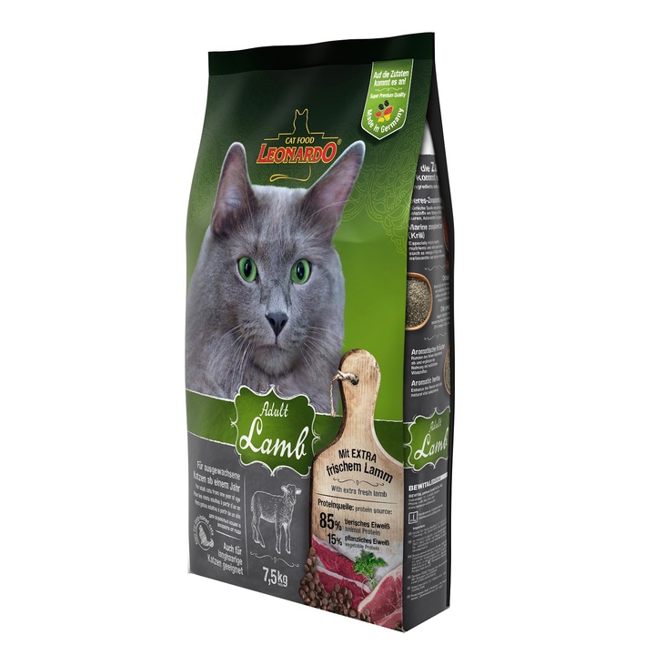 Hrana uscata pentru pisici Leonardo, Sensitive Miel, 15 kg