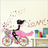 Sticker decorativ Biciclete inflorata - fluturi colorati