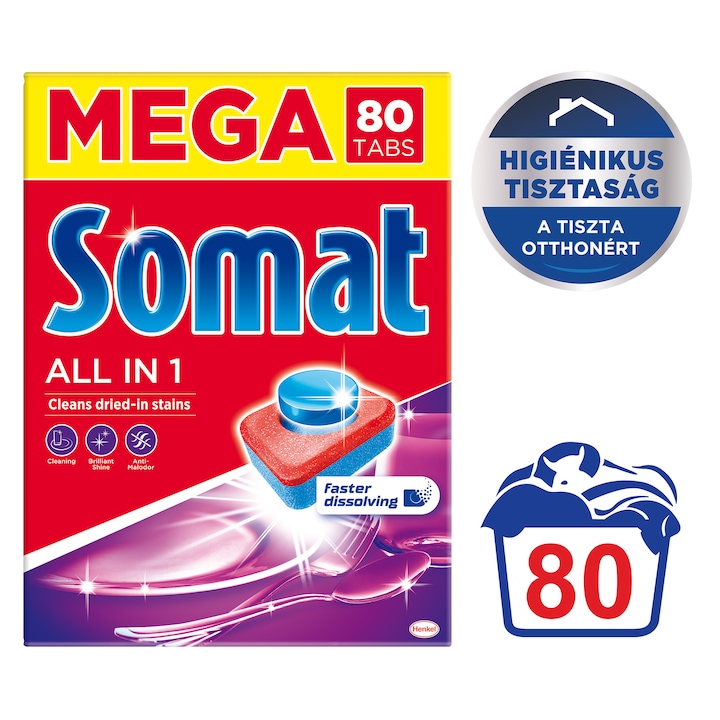 Somat All in One mosogatógép-tabletta, 80 darab