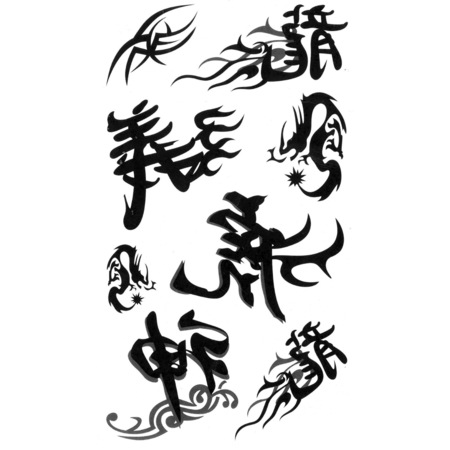 Tatuaj Temporar Litere Chinezesti Tribale 17x10cm Emag Ro