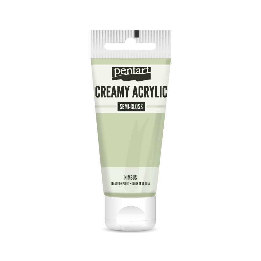 Vopsea acrilica cremoasa semilucioasa Pentart - nori de ploaie, 60 ml