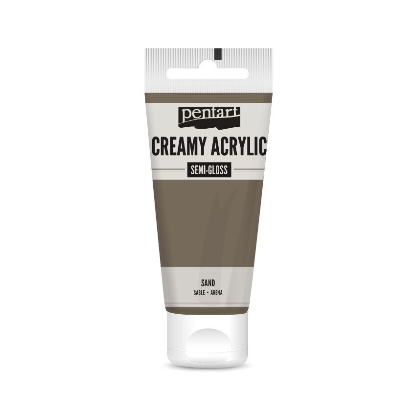 Vopsea acrilica cremoasa semilucioasa Pentart - nisip, 60 ml