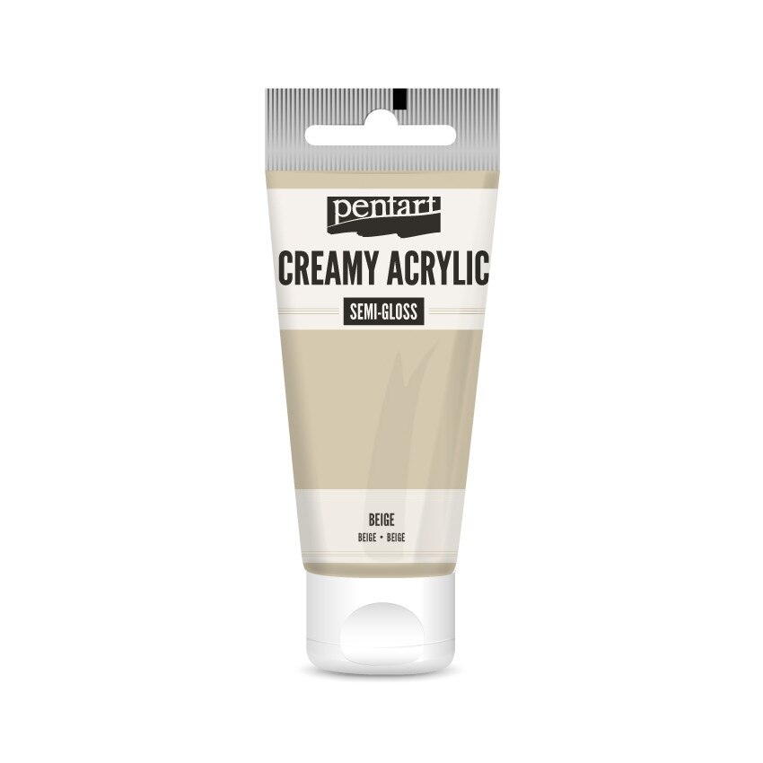 Vopsea acrilica cremoasa semilucioasa Pentart - bej, 60 ml