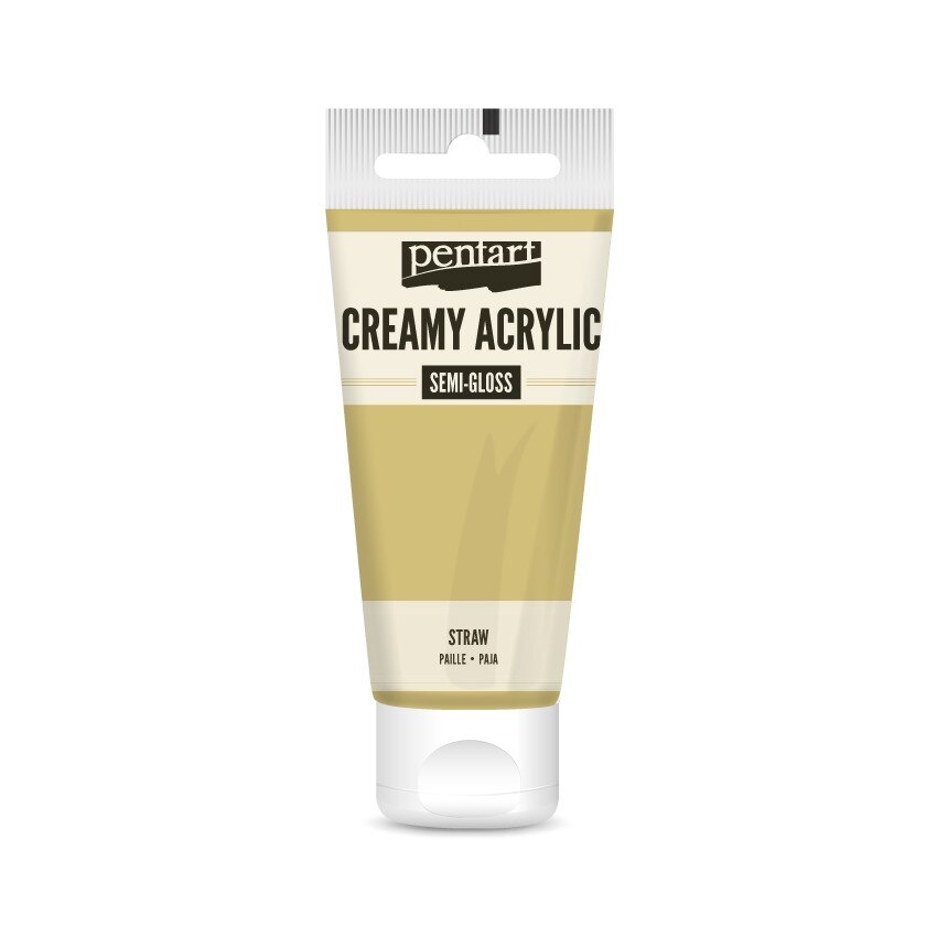 Vopsea acrilica cremoasa semilucioasa Pentart - paie, 60 ml