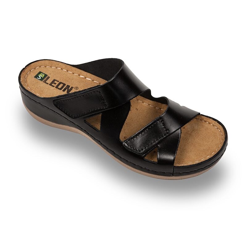 Papuci Medicali Dama din Piele 906 - Negru