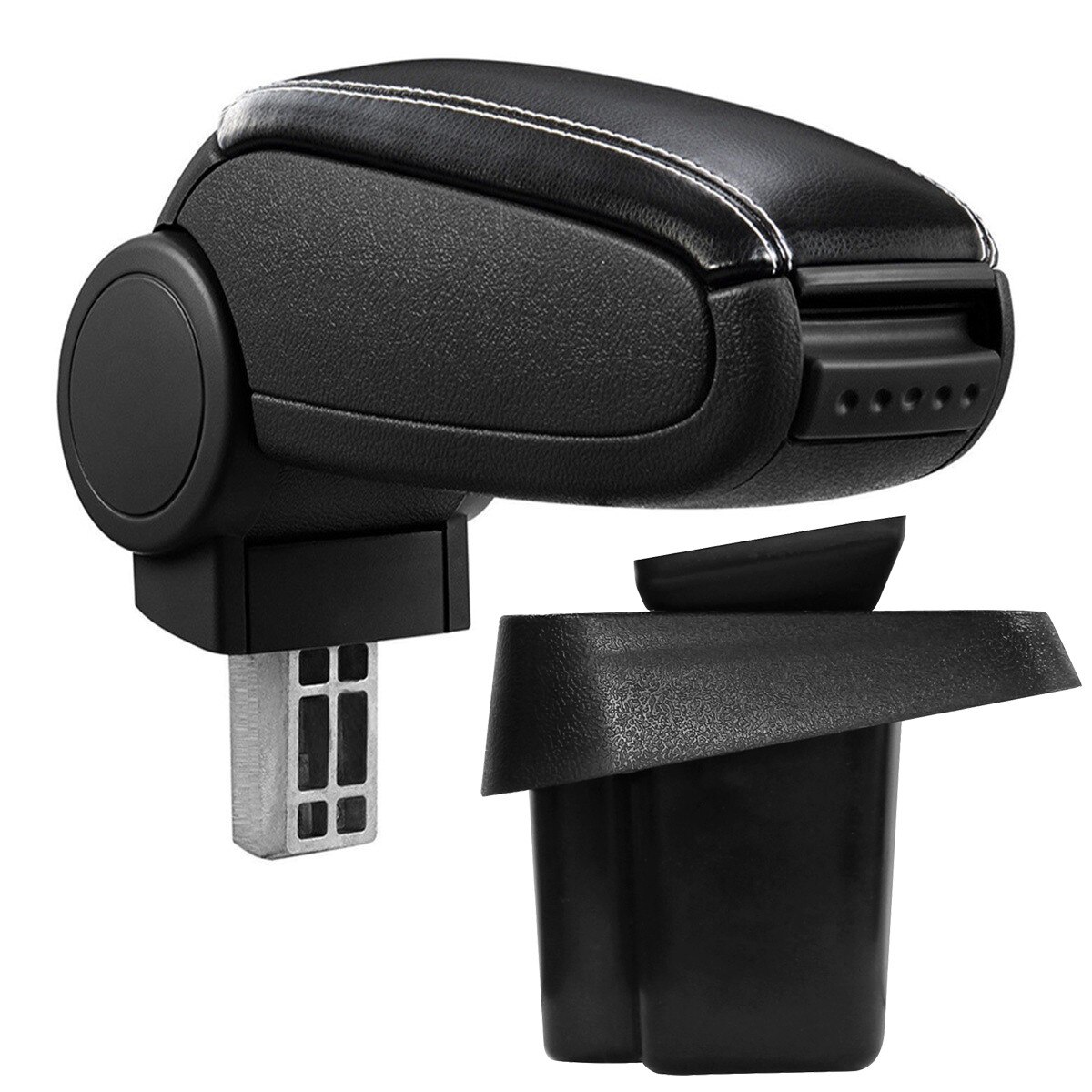 Cotiera Fiat Sedici (06.2006-) - Cotiera auto pro.tec - negru piele ecologica cu cusatura alba