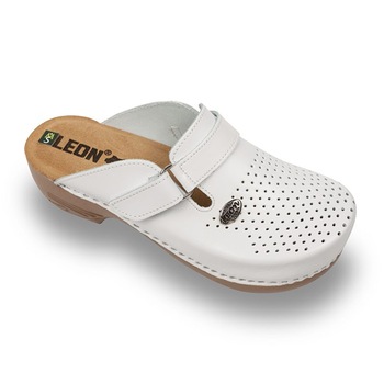 Saboti Medicali Dama din Piele 159 - Alb Saboti Medicali Dama din Piele 159 - Alb