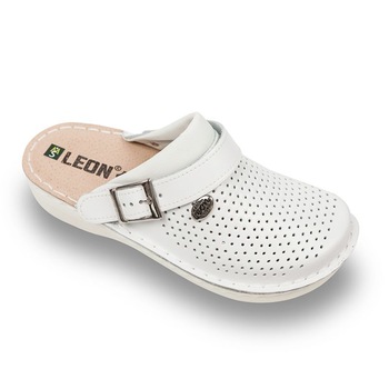 Saboti Medicali Unisex din Piele 202 Alb 44 Saboti Medicali Unisex din Piele 202 Alb 44