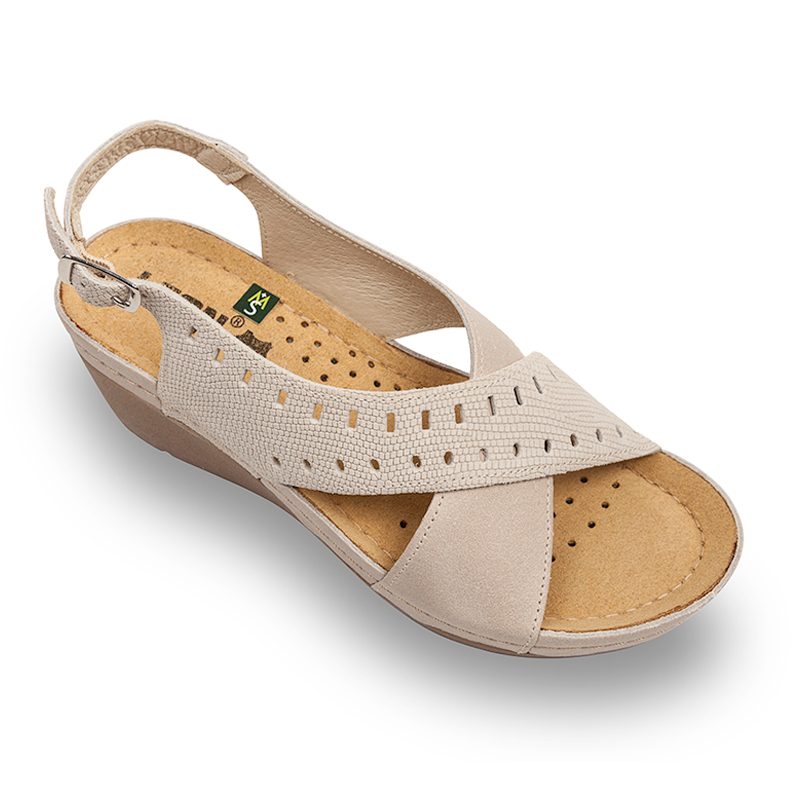 Sandale Medicali Dama din Piele 1030 - Beige