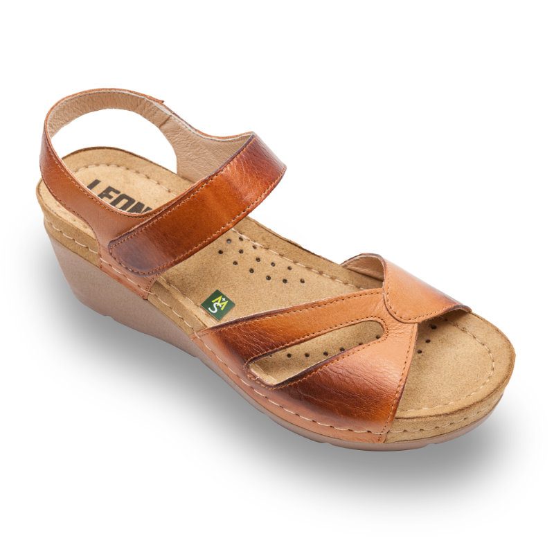 Sandale Medicali Dama din Piele 1056 - Maro