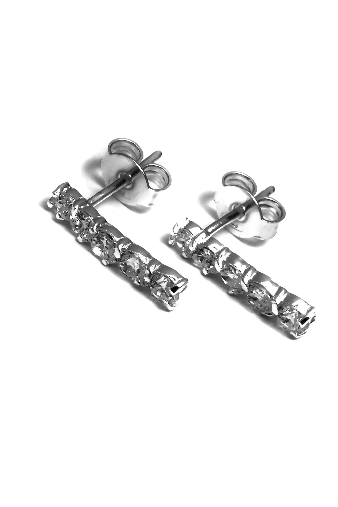 Cercei din argint,Eurosilver,cu zirconiu,alb