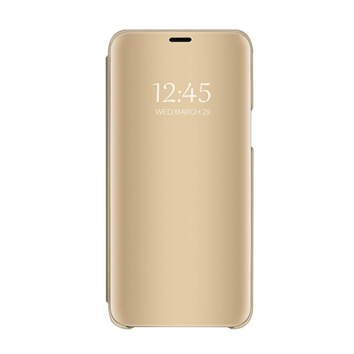Калъф Flip Wallet Oгледален ефект за Samsung Galaxy J4 Plus 2018, Злато