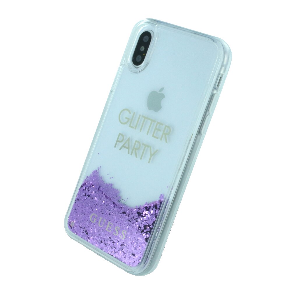 Husa Guess Liquid GLITTER PARTY iPhone X Purple