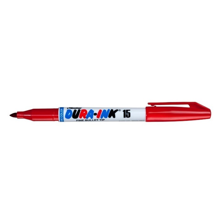 Перманентен маркер с мастило MARKAL DURA-INK 15, червен, фин връх 1,5 mm