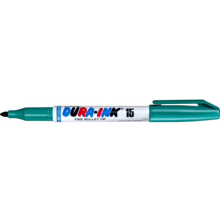 Marker permanent cu cerneala MARKAL DURA-INK 15, verde, varf fin 1.5 mm