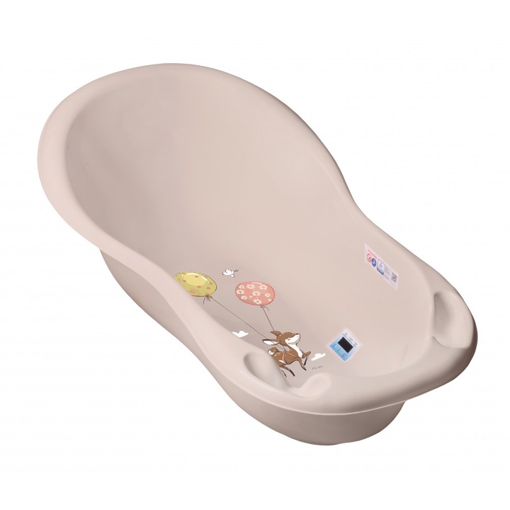 Set cadita 86 cm cu senzor de temperatura si suport anatomic Forest Crem