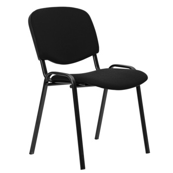 Scaun vizitator Alesia, material textil, Negru, suprapozabil Scaun vizitator Alesia, material textil, Negru, suprapozabil