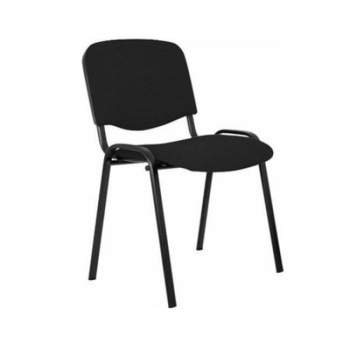 Scaun cu spatar, tapitat cu stofa, Negru, suprapozabil Scaun cu spatar, tapitat cu stofa, Negru, suprapozabil