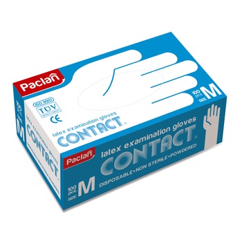 Manusi Latex Paclan Contact 100buc/cutie M Manusi Latex Paclan Contact 100buc/cutie M