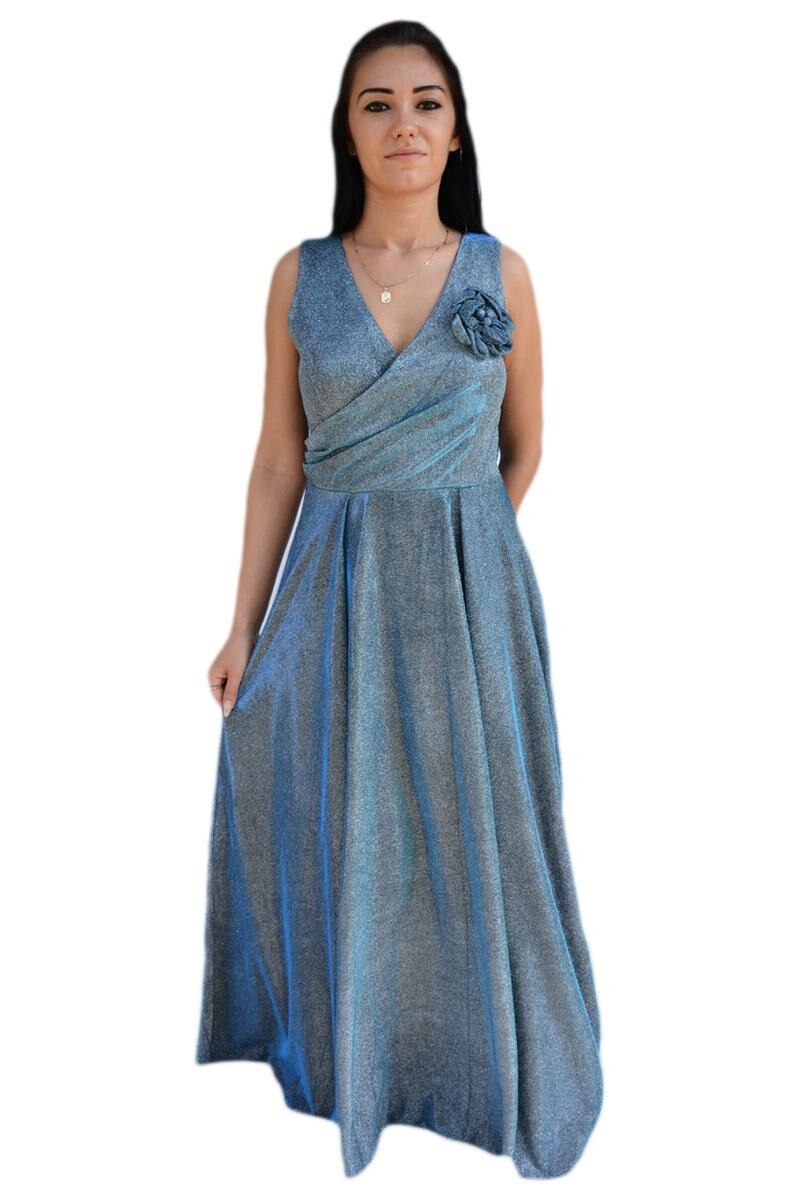 Rochie fashion de ocazie, model lung , D&J Exclusive, Albastru