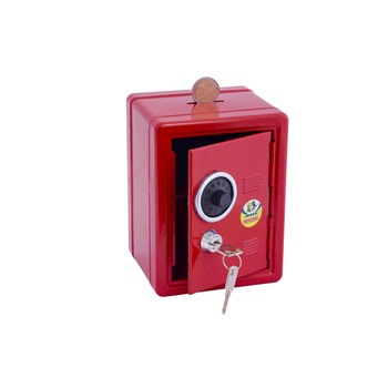 Pusculita seif metalica Jolly-rosie-15x10x11 cm Pusculita seif metalica Jolly-rosie-15x10x11 cm
