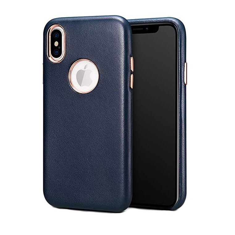 Husa iPhone XS Max, Xoomz by iCarer Lamb, slim, usoara din piele naturala de miel, tip back cover, culoare Albastru