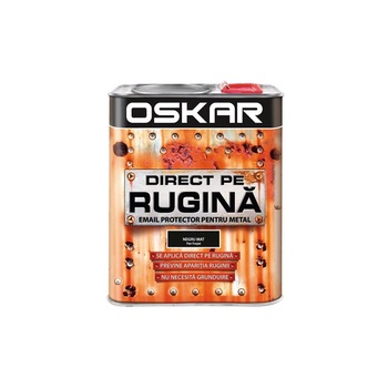 Vopsea Oskar Direct pe Rugina Email negru mat pentru fier forjat 2.5L Vopsea Oskar Direct pe Rugina Email negru mat pentru fier forjat 2.5L