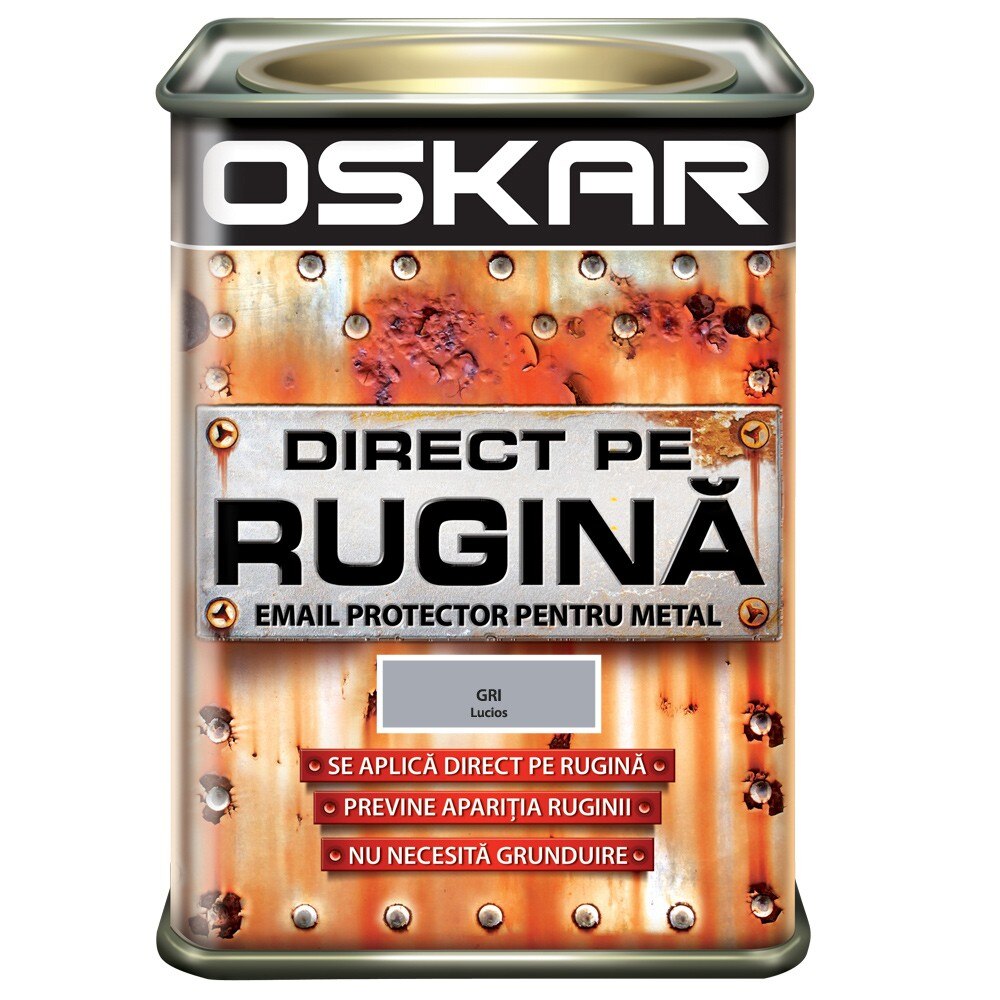 Vopsea Oskar Direct pe Rugina Gri lucios 0.5l