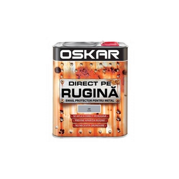 Vopsea Oskar Direct pe Rugina Email gri lucios 2.5L Vopsea Oskar Direct pe Rugina Email gri lucios 2.5L
