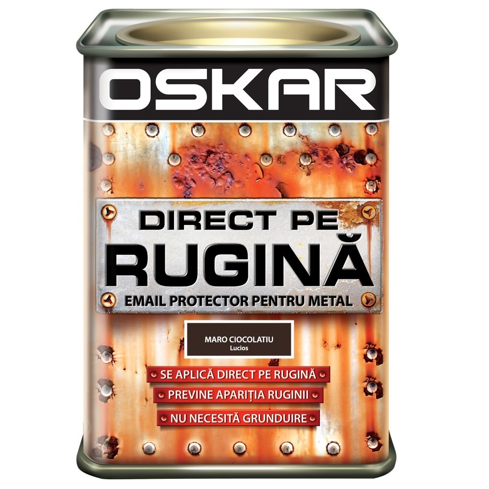Vopsea Oskar Direct pe Rugina Maro Ciocolatiu Lucios 0.5l