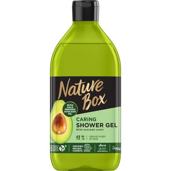 Gel de dus Nature Box cu ulei de avocado 100% presat la rece, vegan, 385 ml Gel de dus Nature Box cu ulei de avocado 100% presat la rece, vegan, 385 ml