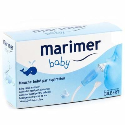 Aspirator nazal pentru Bebelusi Marimer Gilbert 1 aplicator nazal 1 rezervor 1 adaptor pentru tub, 1 aplicator bucal , 1 tub