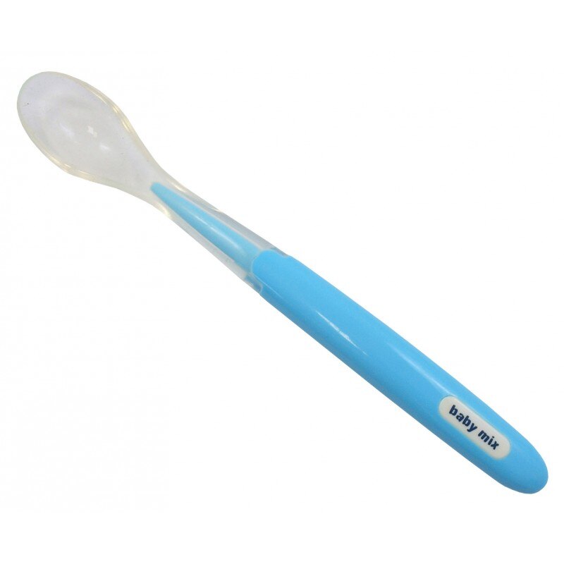 Lingurita din silicon pentru bebelusi Baby Mix BD15007, Albastru 3+ luni