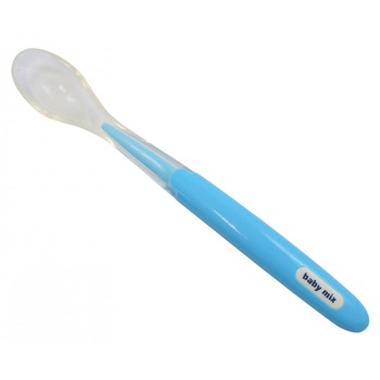 Lingurita din silicon pentru bebelusi Baby Mix BD15007, Albastru 3+ luni Lingurita din silicon pentru bebelusi Baby Mix BD15007, Albastru 3+ luni