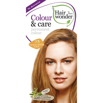 Vopsea de par fara amoniac Colour & Care Medium Golden Blond 7.3, 40 ml + 40 ml + 20 ml, Hairwonder Vopsea de par fara amoniac Colour & Care Medium Golden Blond 7.3, 40 ml + 40 ml + 20 ml, Hairwonder