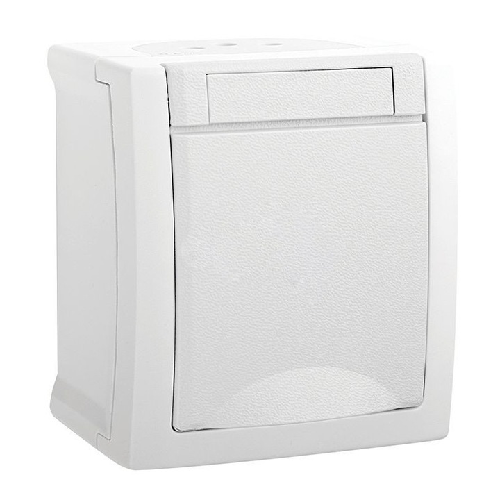 Priza simpla cu impamantare IP54 Pacific Panasonic, PT, alb