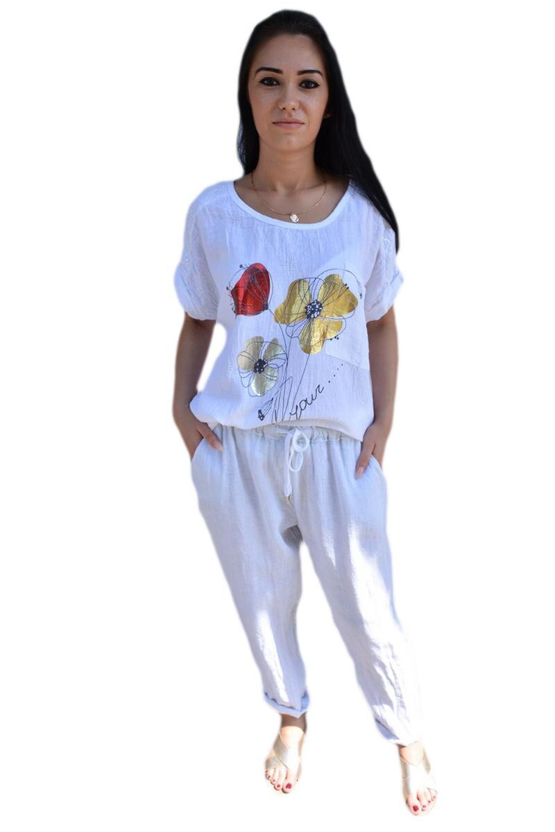 Pantaloni tip pana cu buzunare, D&J Exclusive, Gri