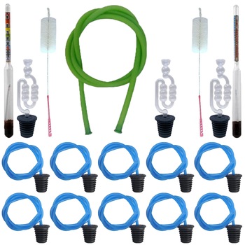 Pachet - 10 x Dop cu furtun pentru damigeana, Din cauciuc, 10L - 25L + 2 x Perie damigeana + 3 x Dop cu serpentina, 10L - 25L + Furtun pentru tras vin 1.5m + Alcoolmetru 0-96 grade + Vinometru 0-20 grade Pachet - 10 x Dop cu furtun pentru damigeana, Din cauciuc, 10L - 25L + 2 x Perie damigeana + 3 x Dop cu serpentina, 10L - 25L + Furtun pentru tras vin 1.5m + Alcoolmetru 0-96 grade + Vinometru 0-20 grade