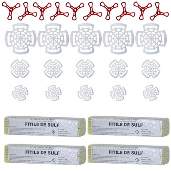 Pachet - 10 x Presa butoi pentru muraturi, Model cruce, Reglabil, Plastic, Rosu, 31.5cm + 4 x Fitile de sulf + 5 x Set presa muraturi 1,75 - 5L (10buc./set) + 5 x Set presa muraturi 800ml - 1L (10buc./set) + 5 x Set presa muraturi 300 - 370g (10buc./set) Pachet - 10 x Presa butoi pentru muraturi, Model cruce, Reglabil, Plastic, Rosu, 31.5cm + 4 x Fitile de sulf + 5 x Set presa muraturi 1,75 - 5L (10buc./set) + 5 x Set presa muraturi 800ml - 1L (10buc./set) + 5 x Set presa muraturi 300 - 370g (10buc./set)