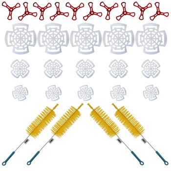 Pachet - 10 x Presa butoi muraturi, Model cruce, Reglabil, Rosu, 23cm + 4 x Perie sticla si borcan + 5 x Set presa muraturi 1,75 - 5L (10buc./set) + 5 x Set presa muraturi 800ml - 1L (10buc./set) + 5 x Set presa muraturi 300 - 370g (10buc./set) Pachet - 10 x Presa butoi muraturi, Model cruce, Reglabil, Rosu, 23cm + 4 x Perie sticla si borcan + 5 x Set presa muraturi 1,75 - 5L (10buc./set) + 5 x Set presa muraturi 800ml - 1L (10buc./set) + 5 x Set presa muraturi 300 - 370g (10buc./set)