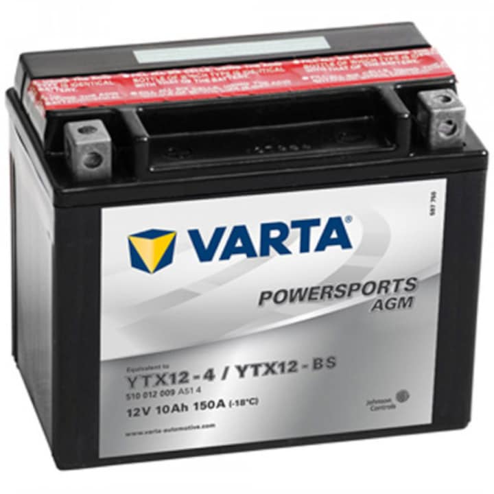 Акумулатор Varta Powersports AGM 510012009, 12V, 10Ah, Еквивалентен YTX12-BS / YTX12-4