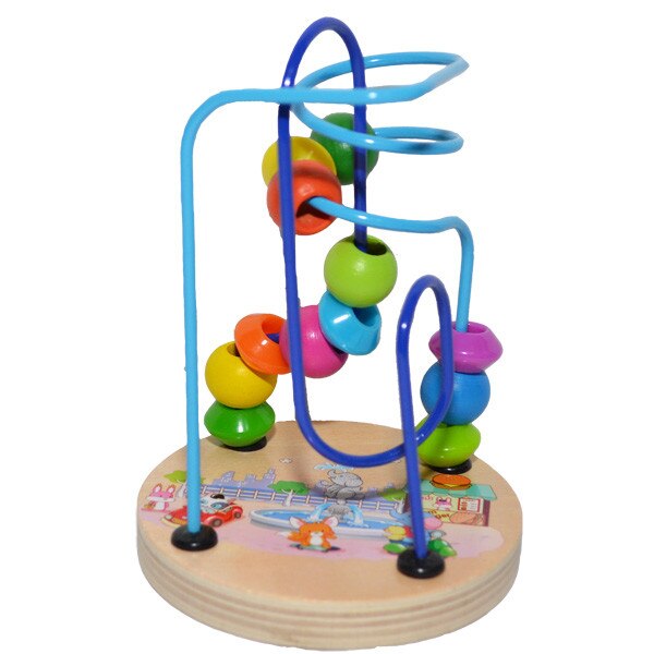Jucarie interactiva bebe labirint din lemn si metal , inaltime 13,5 cm , Robentoys®