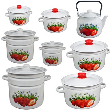 Set 7 oale emailate KLUBNIKA 2L 3L,4,5L,5,5L,7L,9L,12L cu ceainic emailat 3,5L Set 7 oale emailate KLUBNIKA 2L 3L,4,5L,5,5L,7L,9L,12L cu ceainic emailat 3,5L