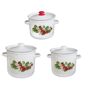 Set ZEMLENIKA 3 oale emailate 4,5L,5,5L,7L Set ZEMLENIKA 3 oale emailate 4,5L,5,5L,7L