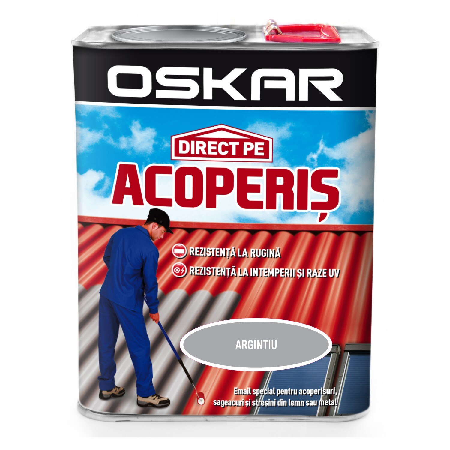 Vopsea Oskar Direct pe Acoperis Argintiu 2.5l